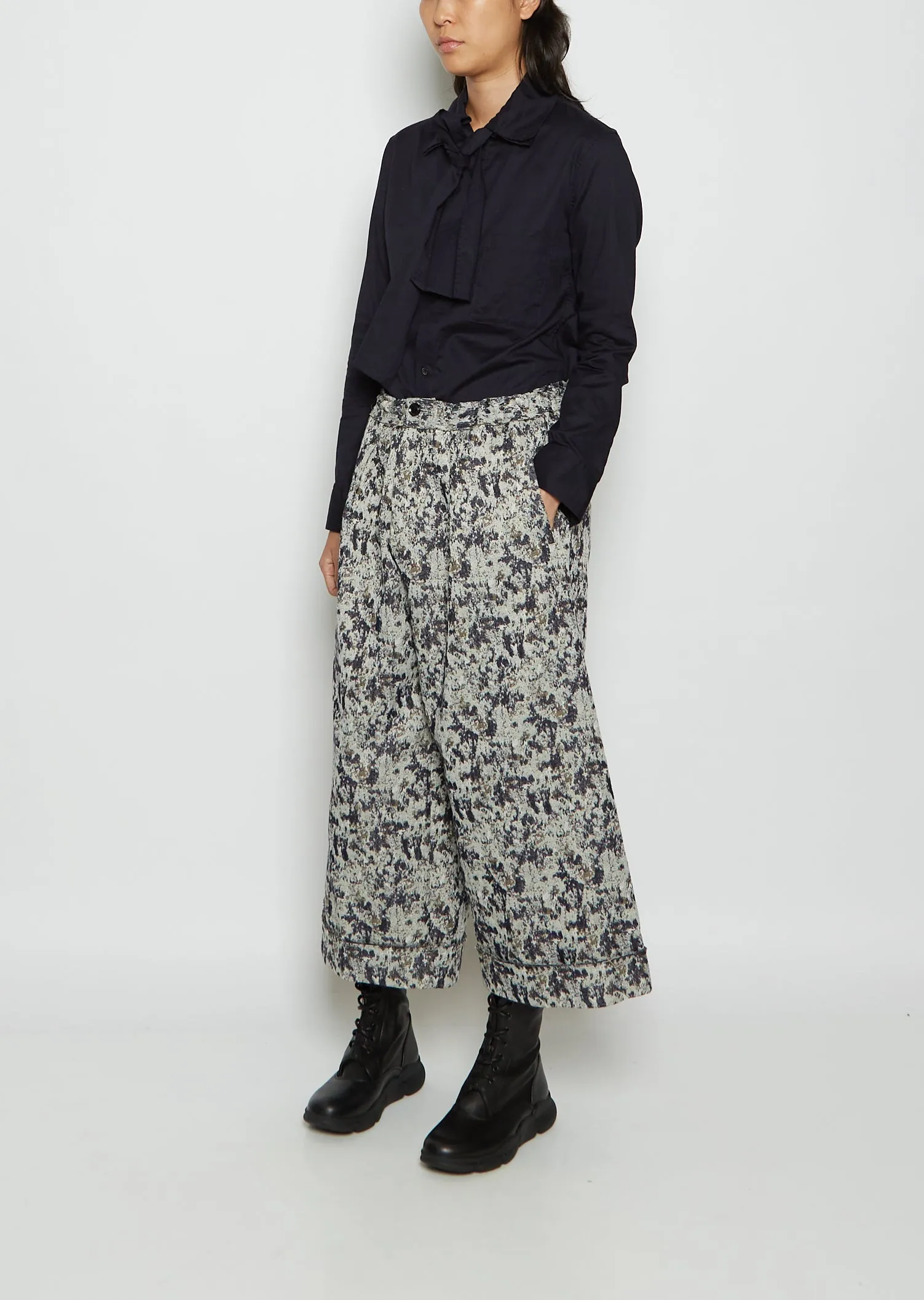 O-Front Tuck Mackin Jacquard Pant