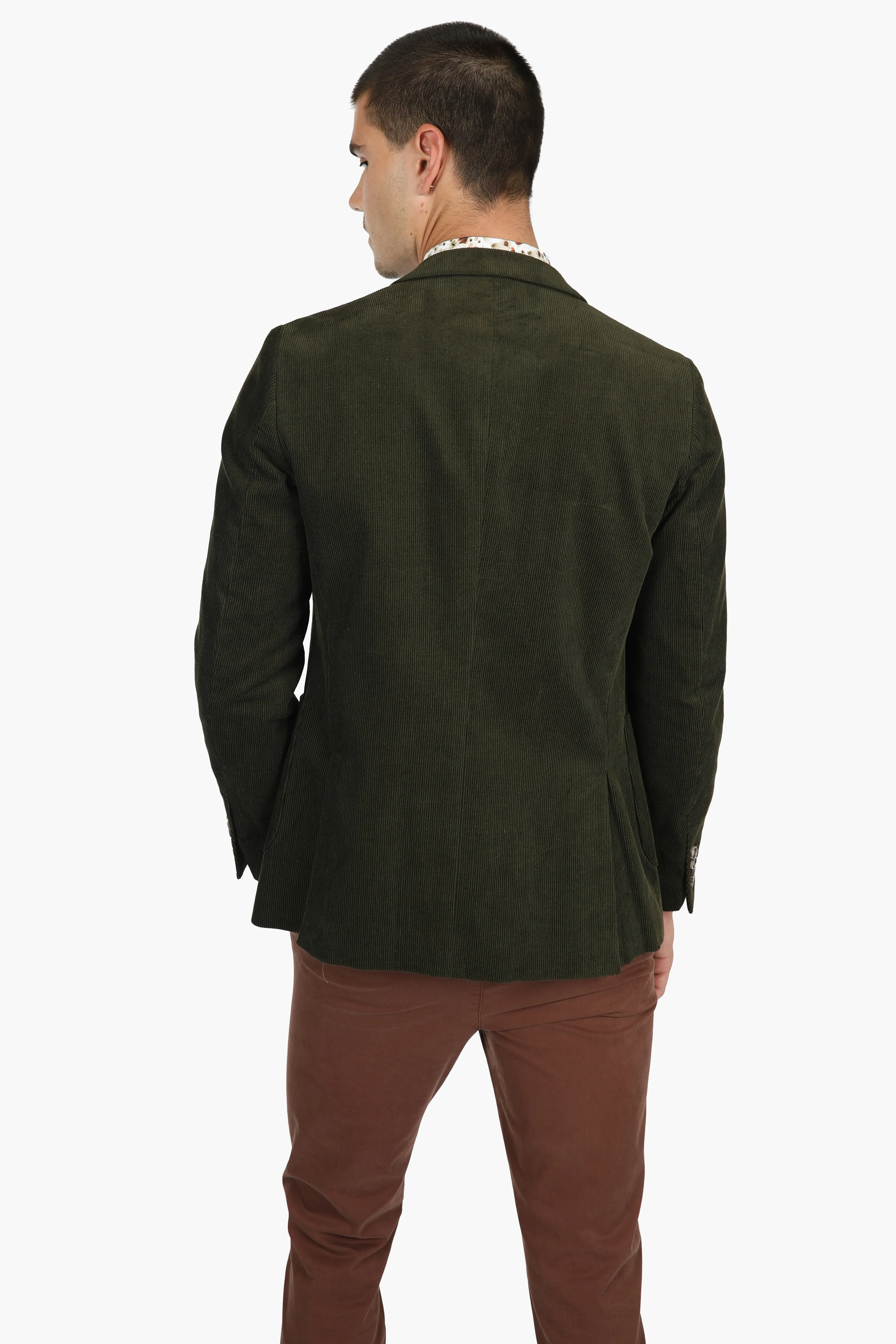 Olive Corduroy Patch Pocket Blazer