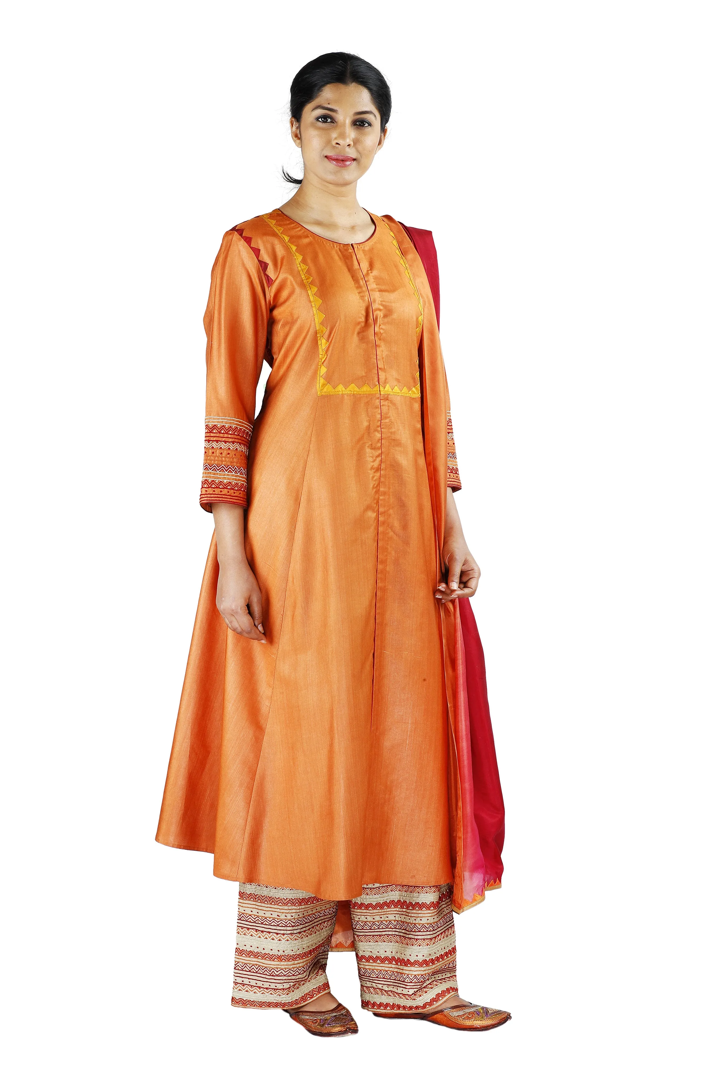 Orange Silk Salwar