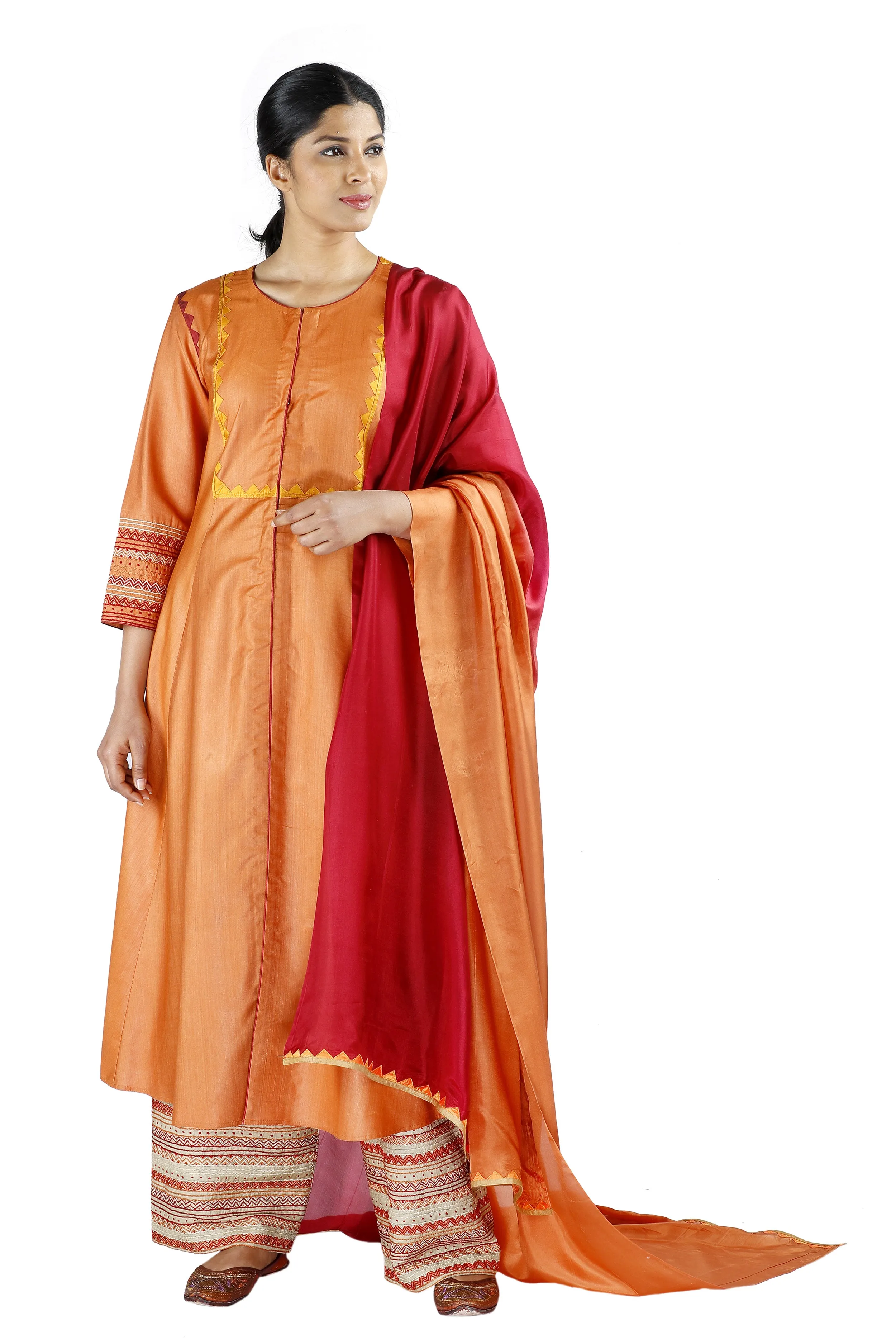 Orange Silk Salwar