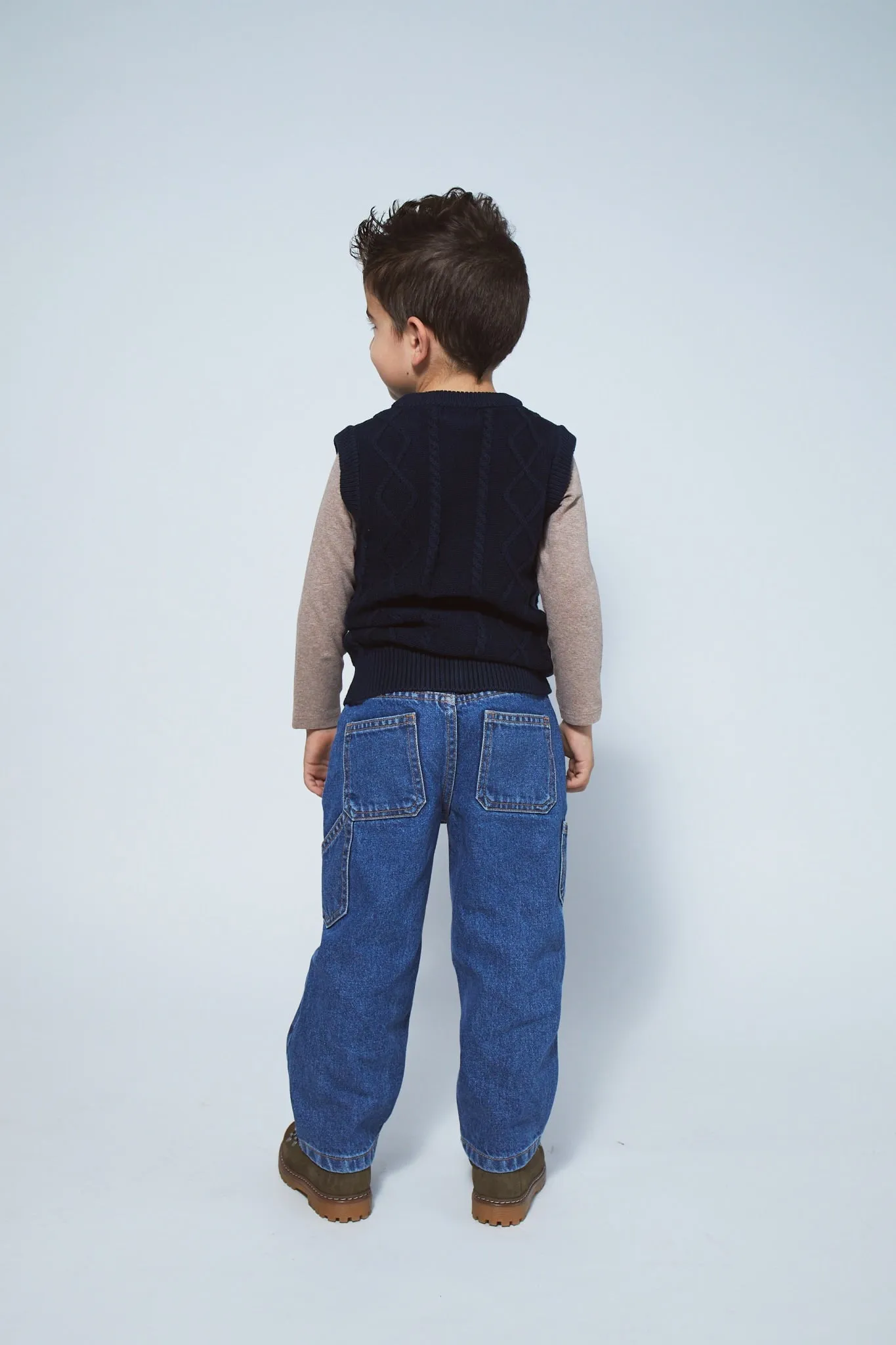 ORGANIC POCKET JEANS, WIDE FIT - INDIGO BLUE WASHED