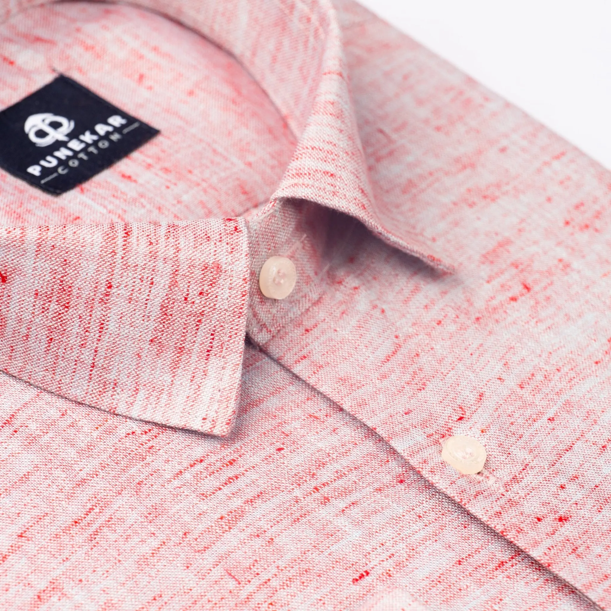 Pink Color Blend Cotton Shirt For Men