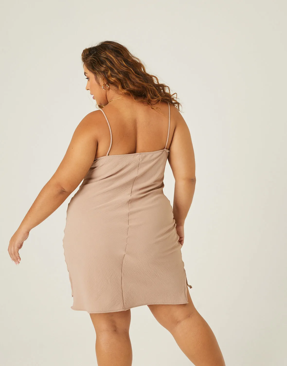 Plus Size Bias Cut Slip Dress