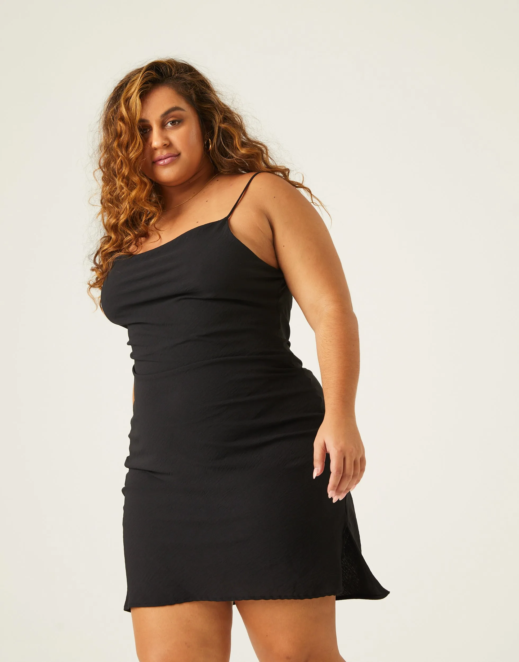 Plus Size Bias Cut Slip Dress