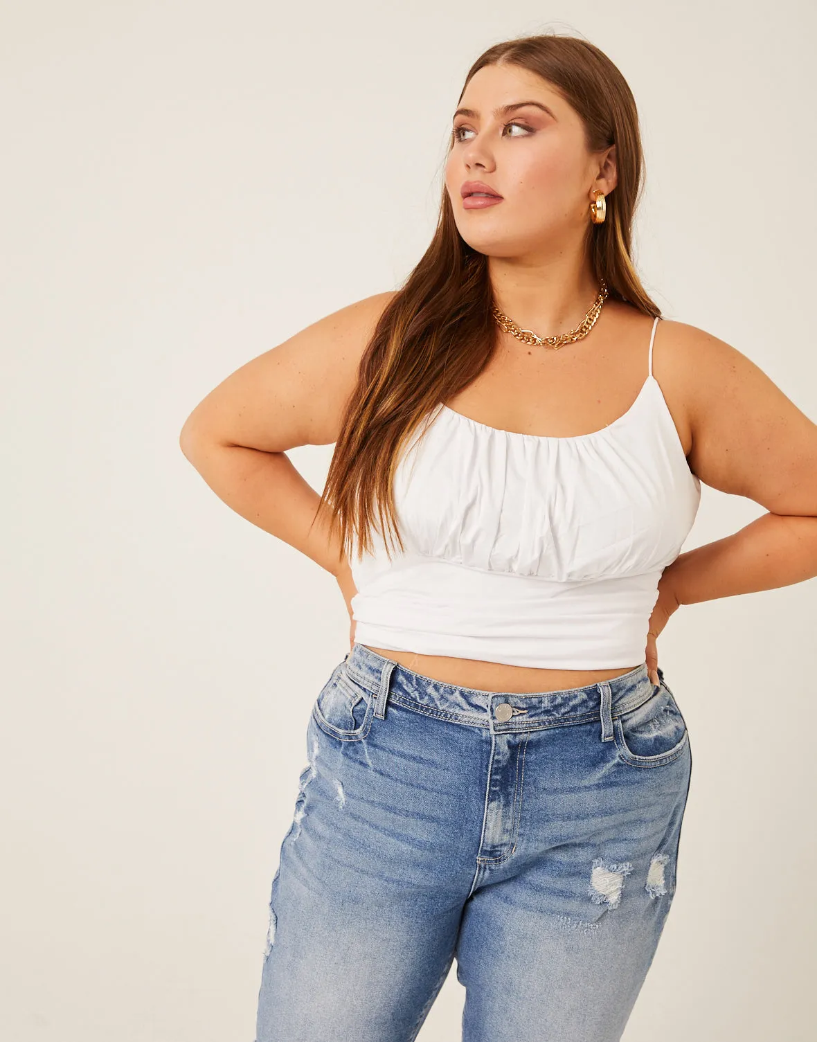 Plus Size Gathered Bust Tank