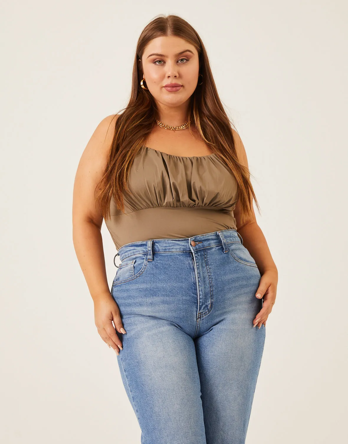 Plus Size Gathered Bust Tank