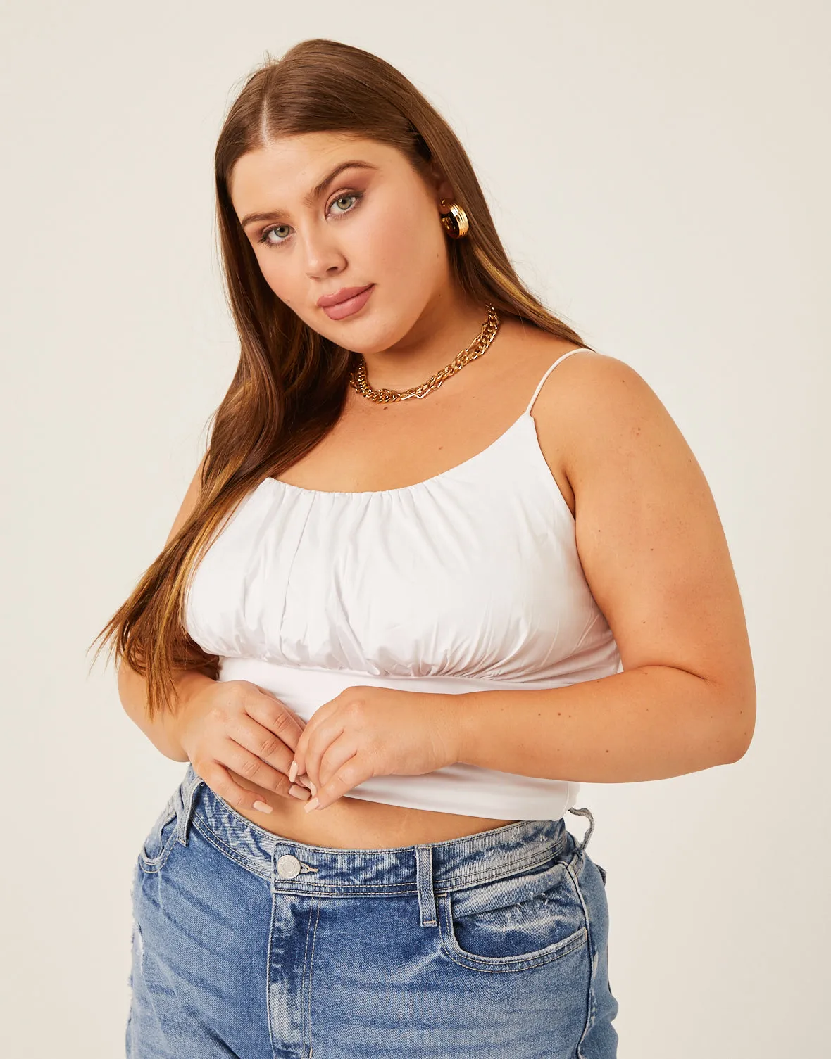 Plus Size Gathered Bust Tank