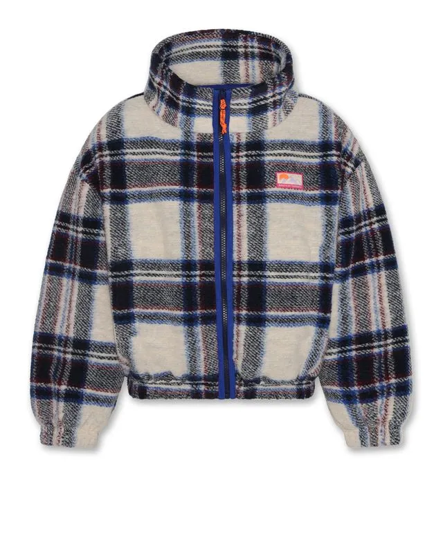 polly check jacket - blue