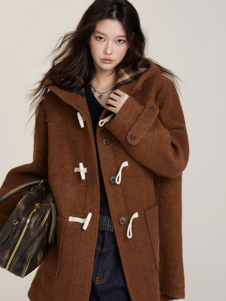 Preppy Plaid Shearling Coat