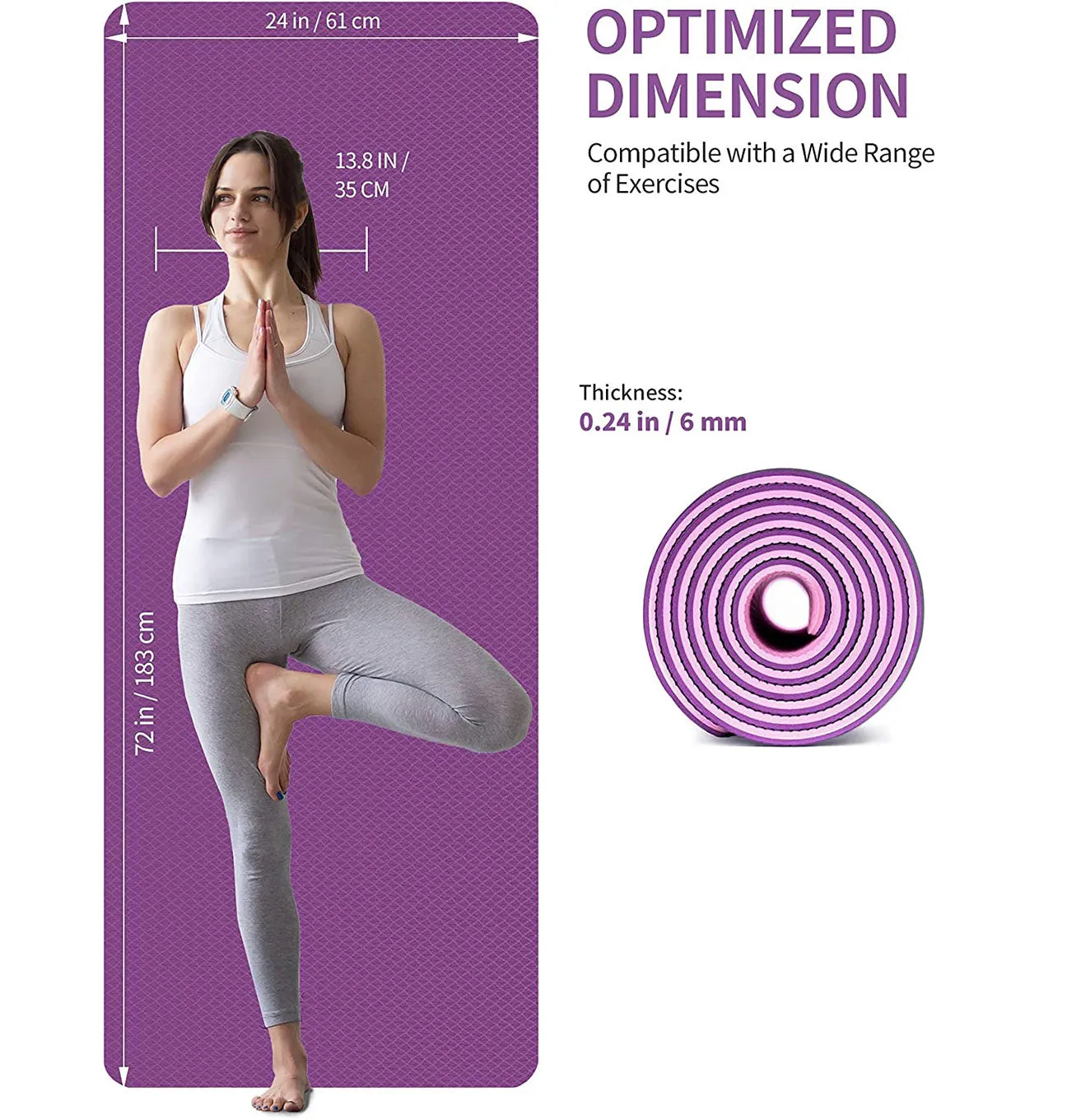 Professional TPE Yoga Mats-Purple