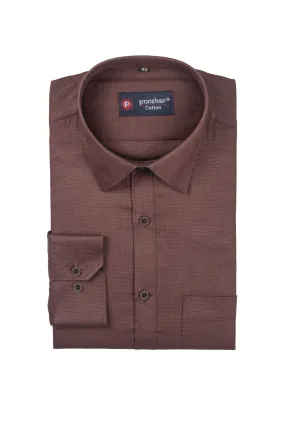 Punekar Cotton Brown Color Silky Linen Cotton Shirt for Men's.