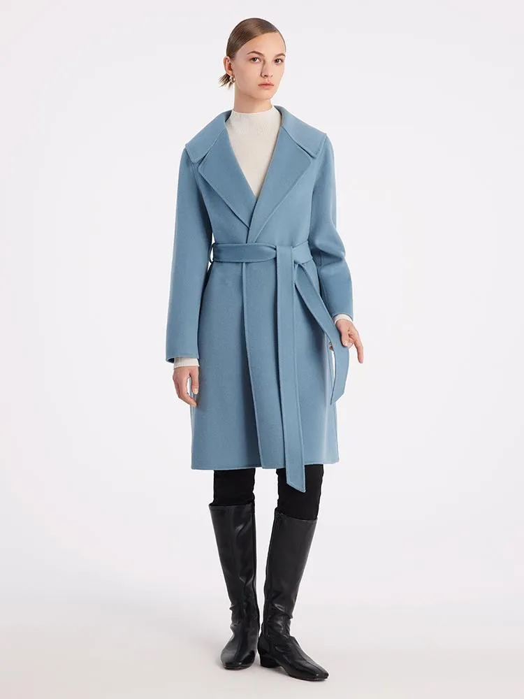 Pure Double-Faced Wool Lapel Women Coat