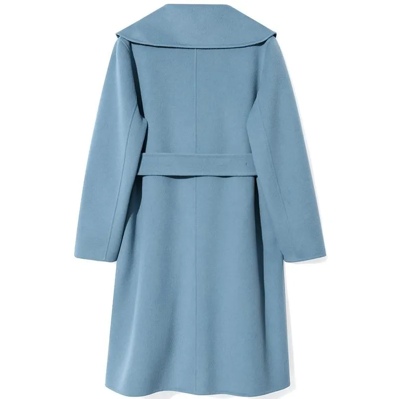 Pure Double-Faced Wool Lapel Women Coat