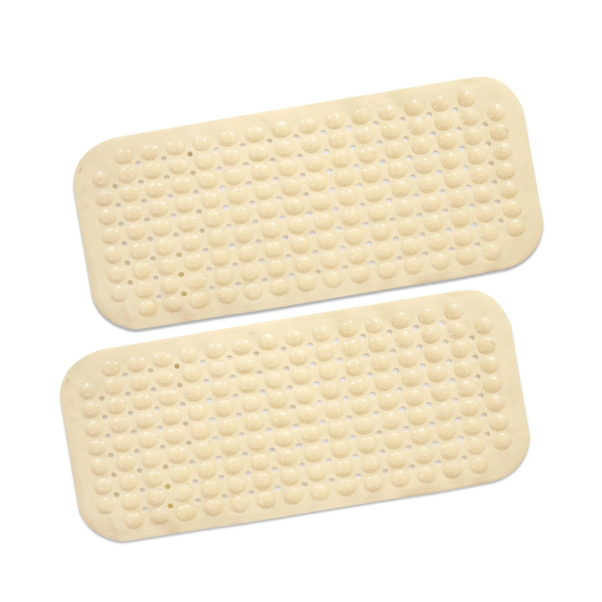 PVC Shower Mat Anti-Slip with Massage Acupressure Points, 36x71 cm, Beige