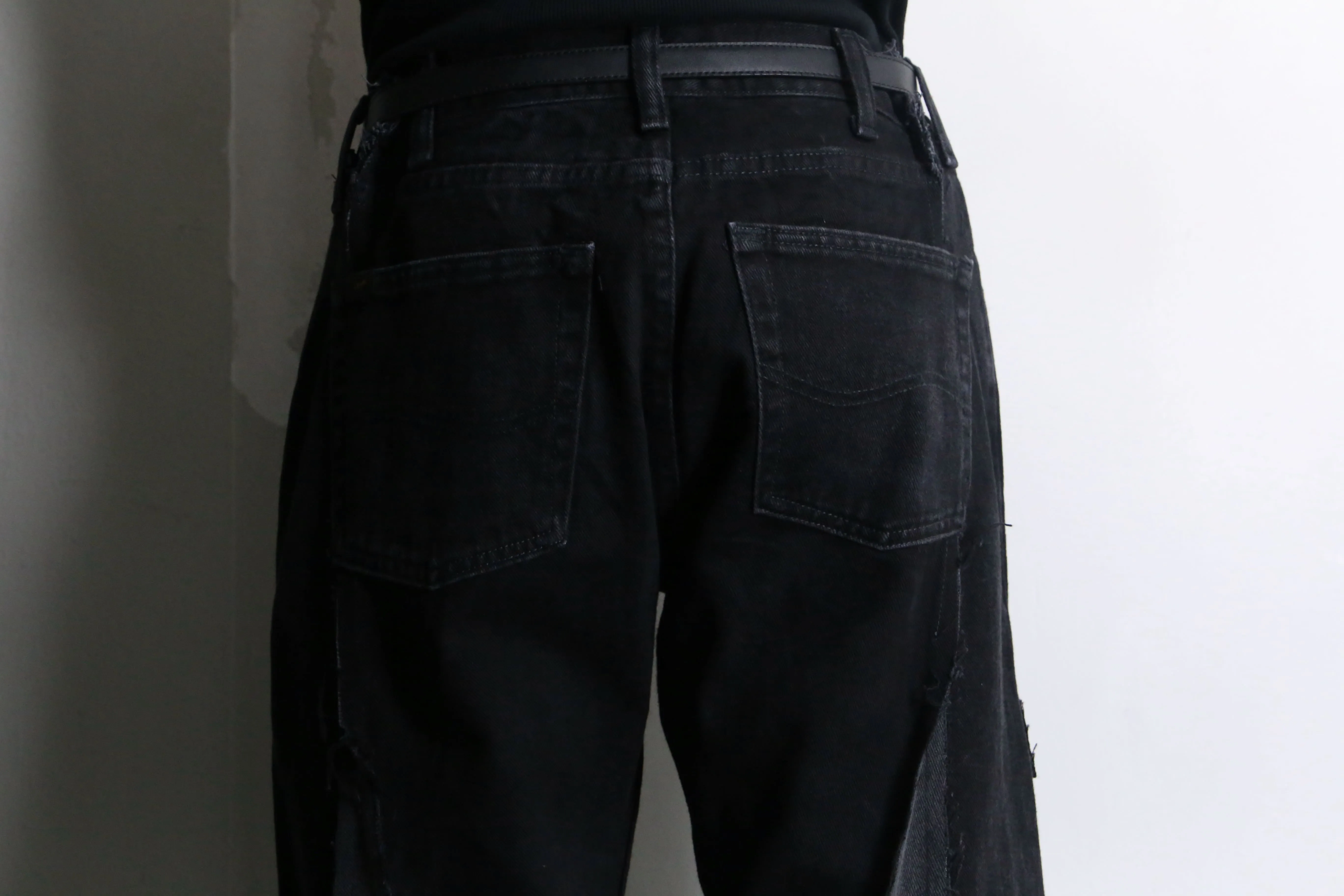 "Re:make"super flare black denim