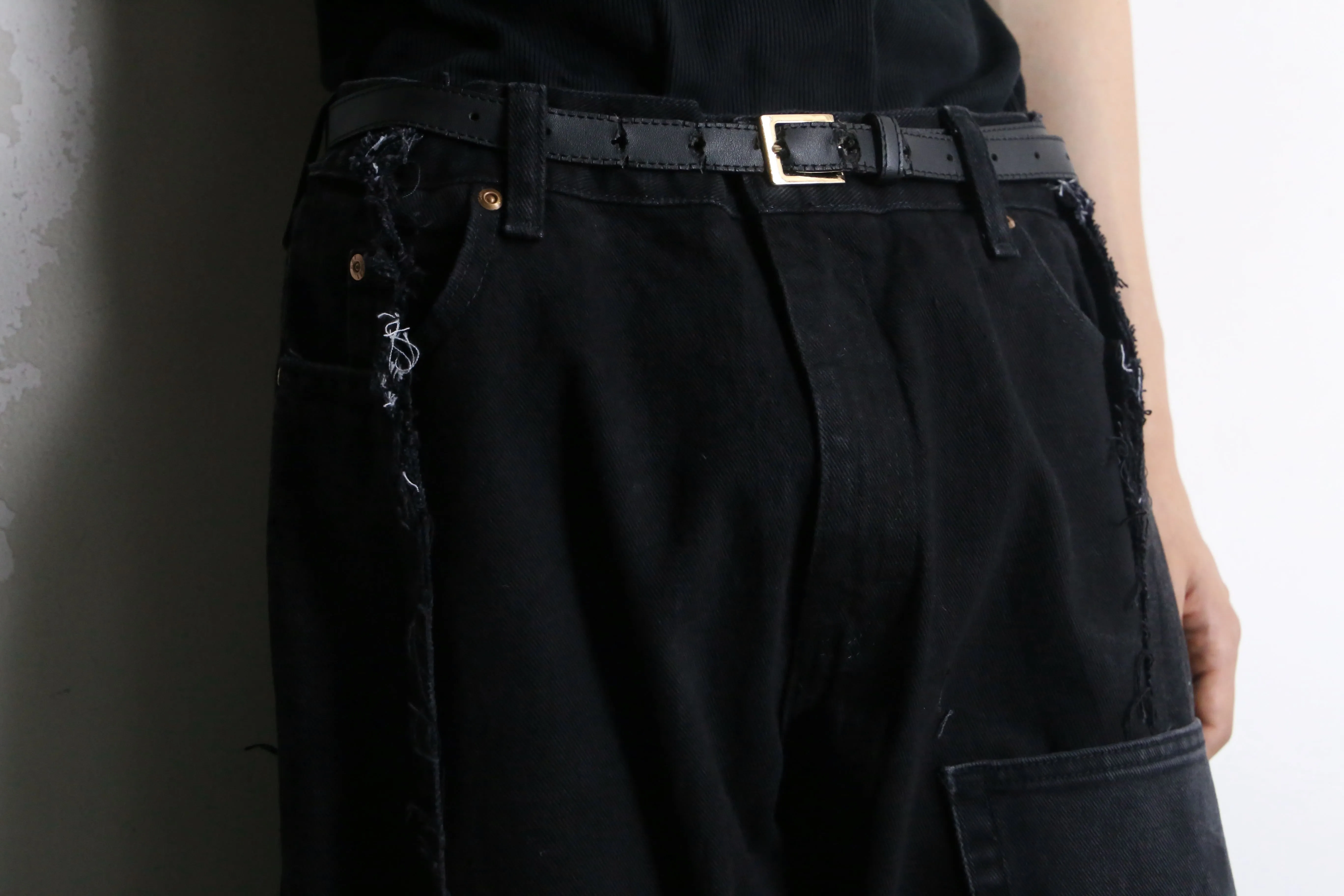 "Re:make"super flare black denim