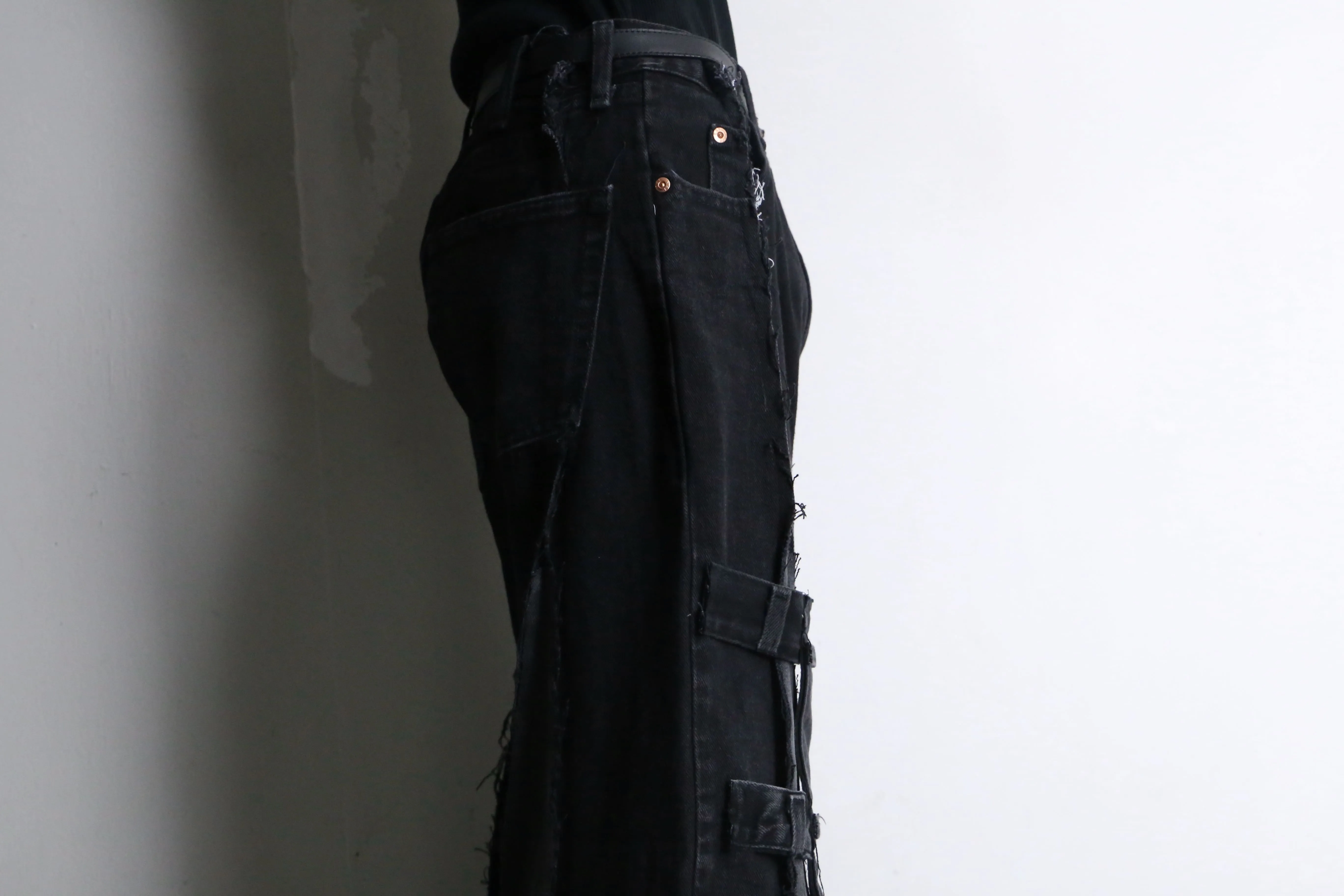 "Re:make"super flare black denim