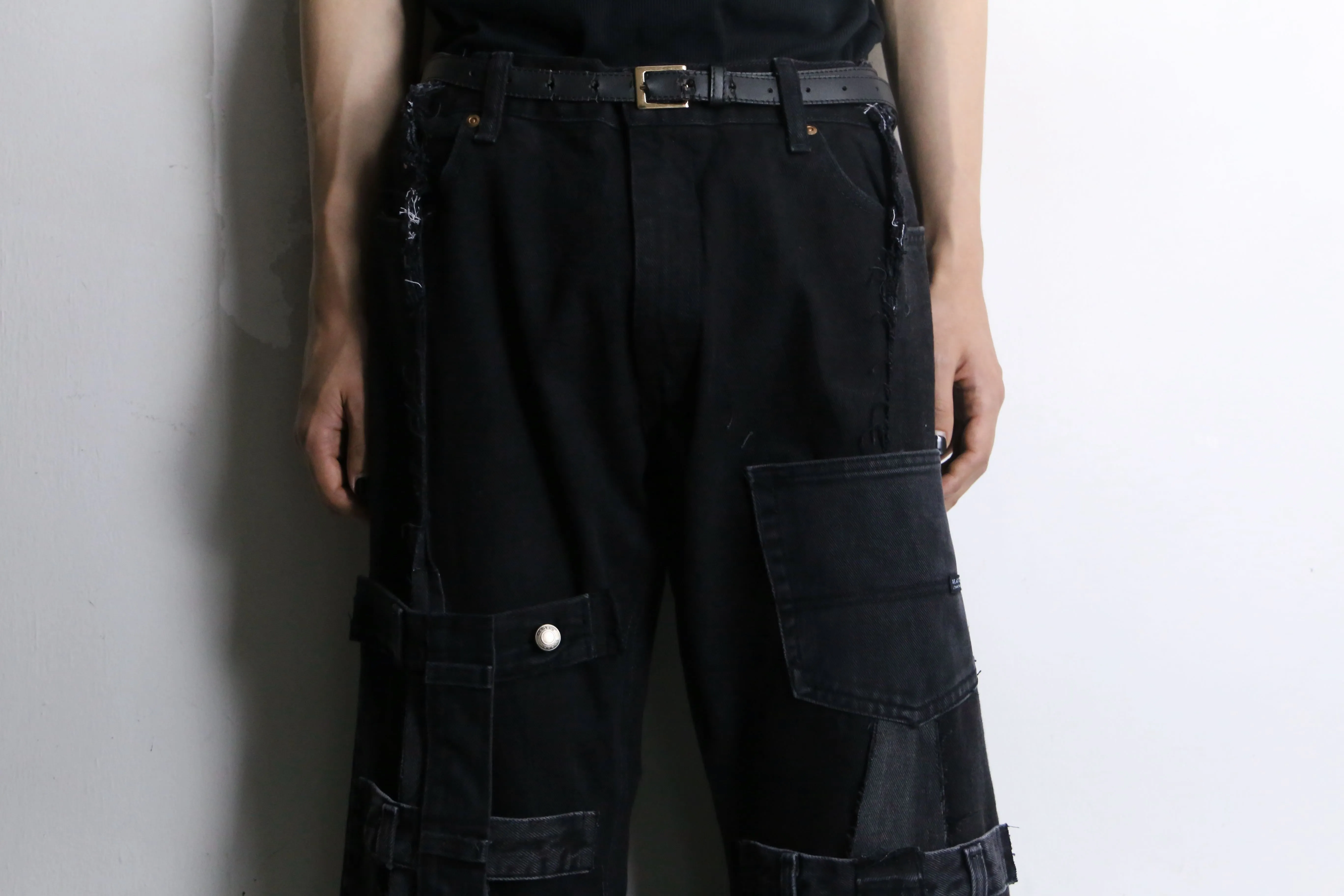 "Re:make"super flare black denim