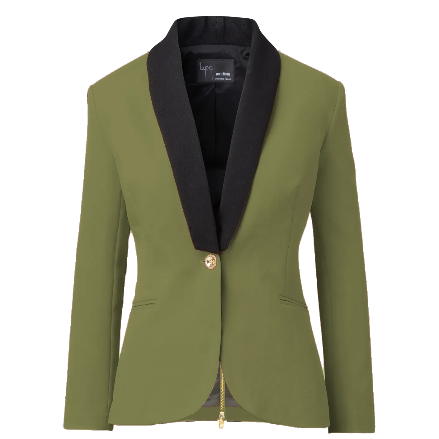 Rebellious Stretch Boss Blazer - Olive Green