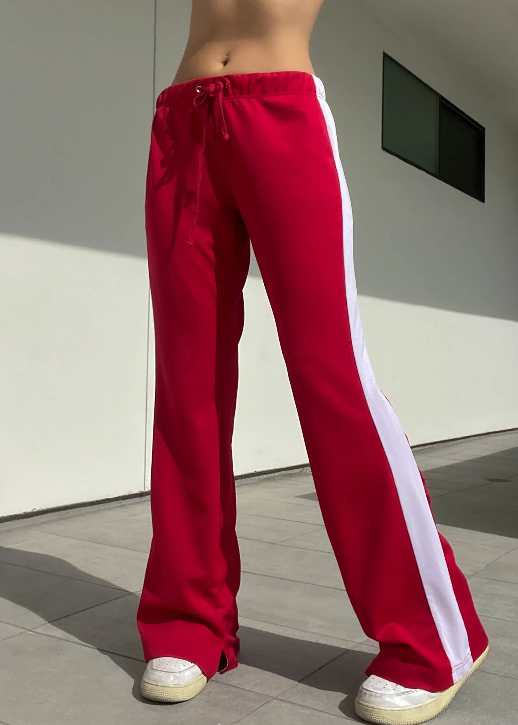 Red & White Flared Trackies (M)