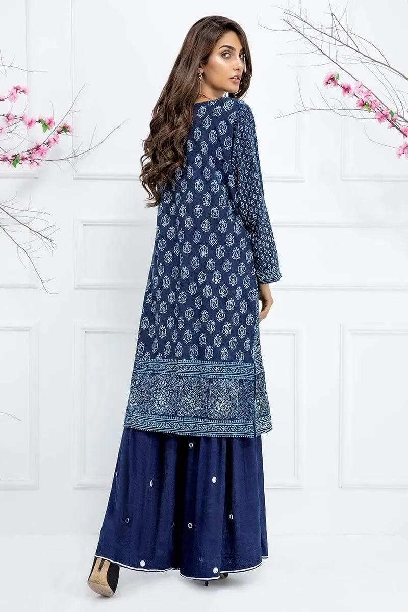 Sadia Aamir - Blue Indigo Solitaire - SA-LP25 - Cotton - Block Print - 1 Piece