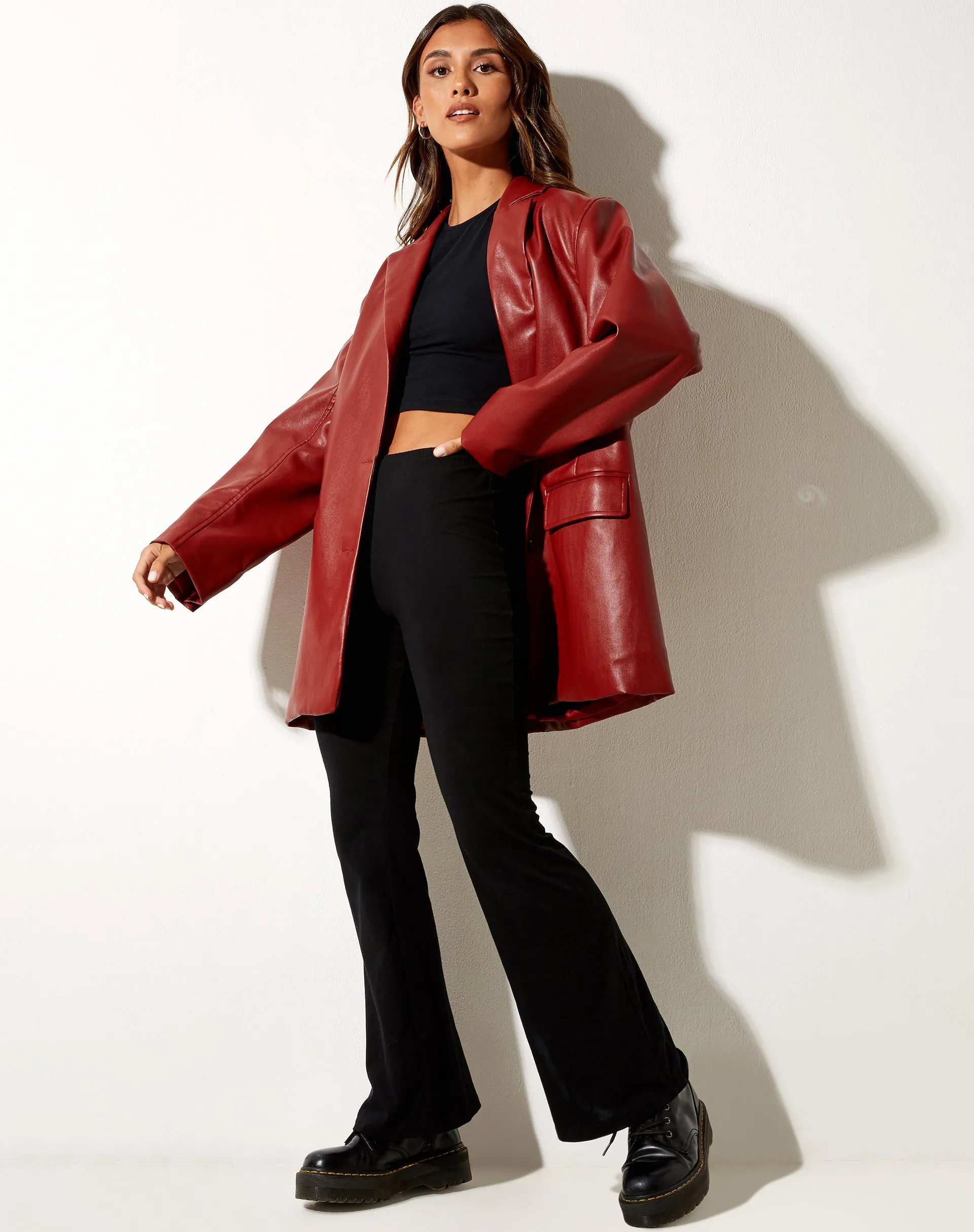 Saken Blazer in PU Red