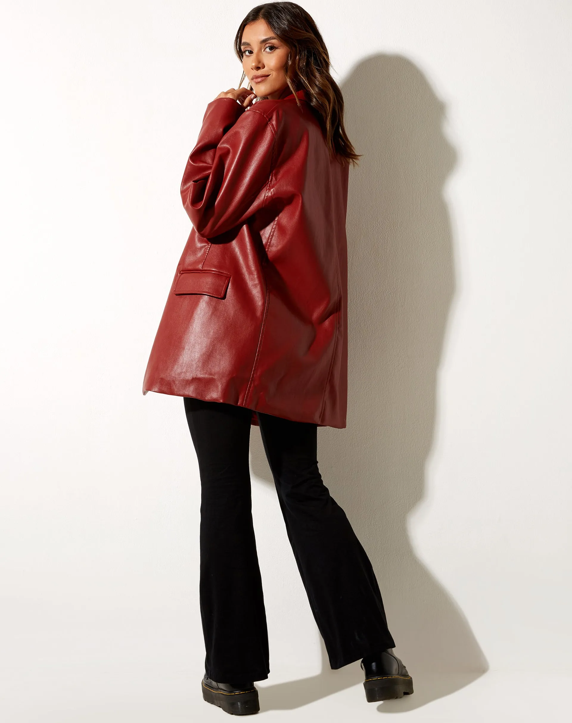 Saken Blazer in PU Red