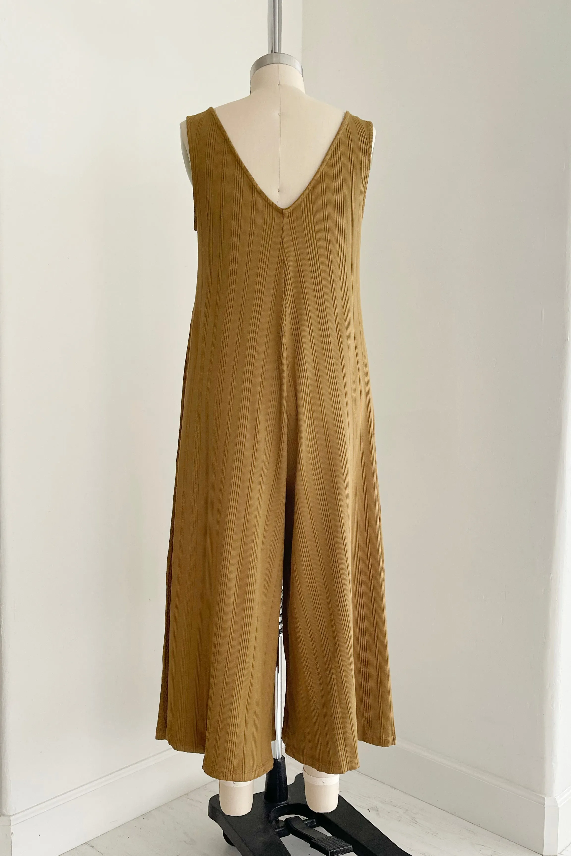 SAMPLE SALE | Willow Wide Rib Jumpsuit - Antique Bronze