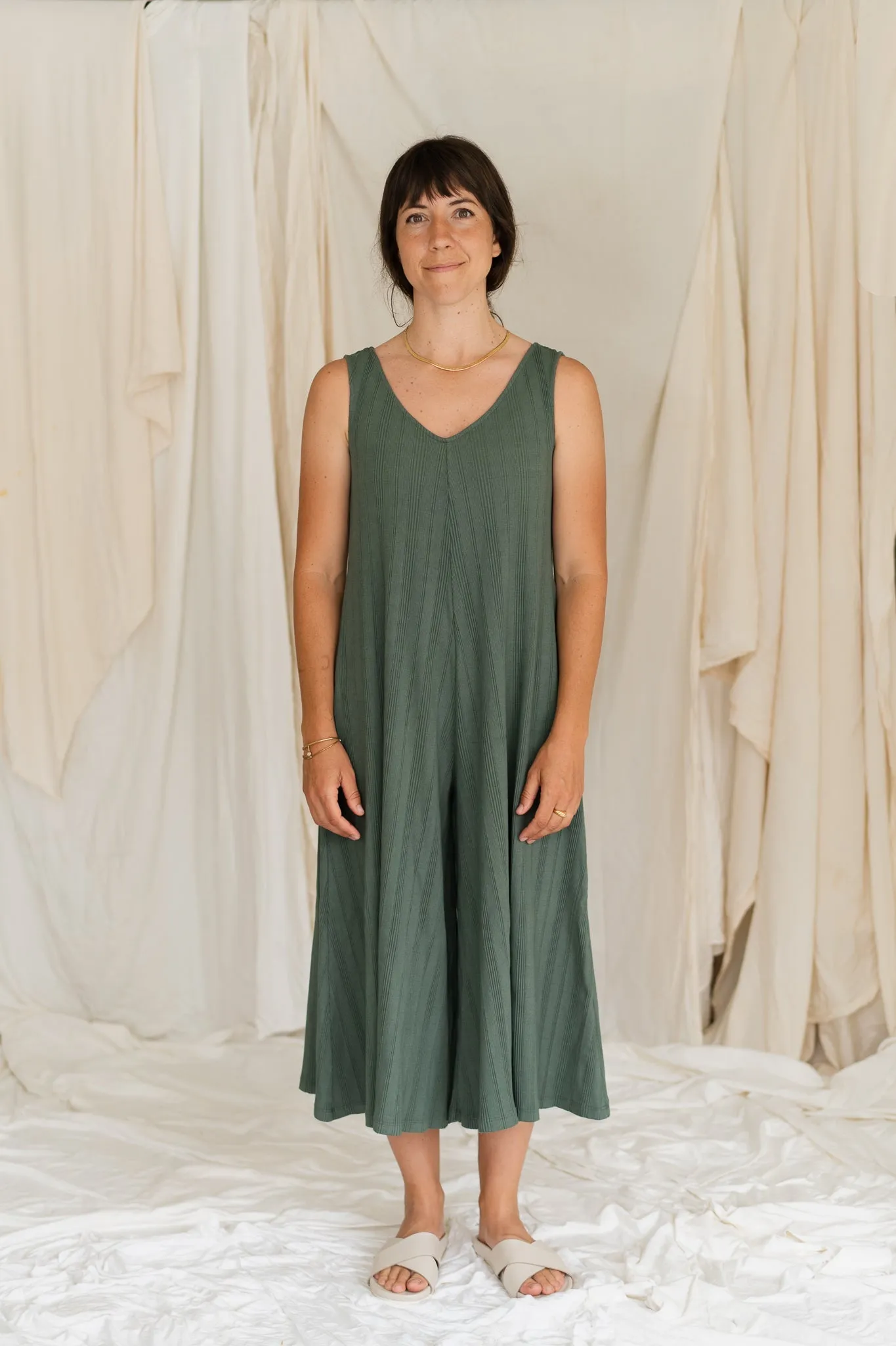 SAMPLE SALE | Willow Wide Rib Jumpsuit - Meadow