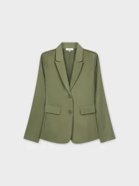 Satin Blazer-Olive Green