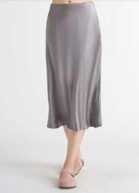 Satin Slip Skirt - Grey