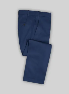 Scabal Indigo Blue Cotton Stretch Pants