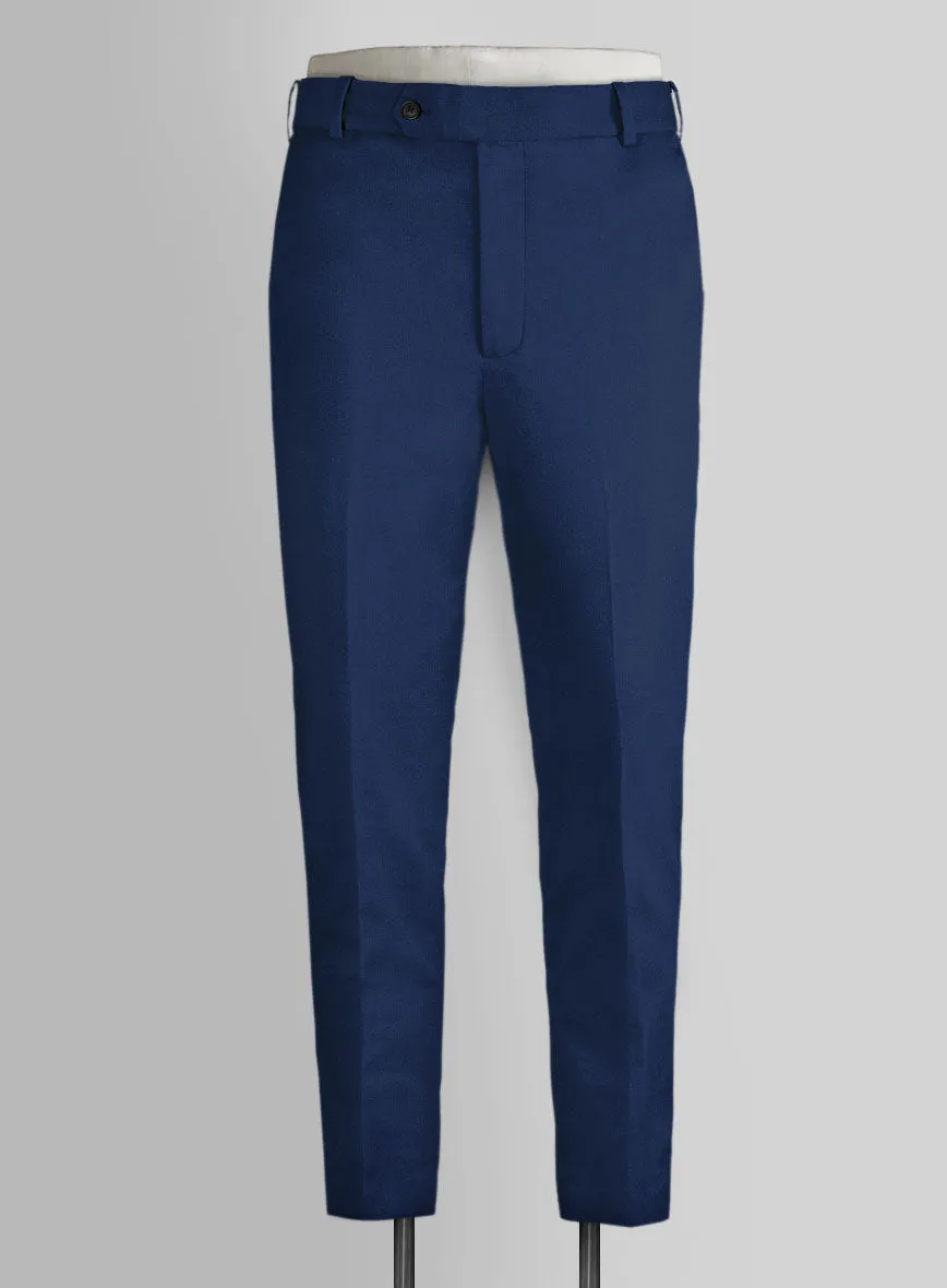 Scabal Indigo Blue Cotton Stretch Pants