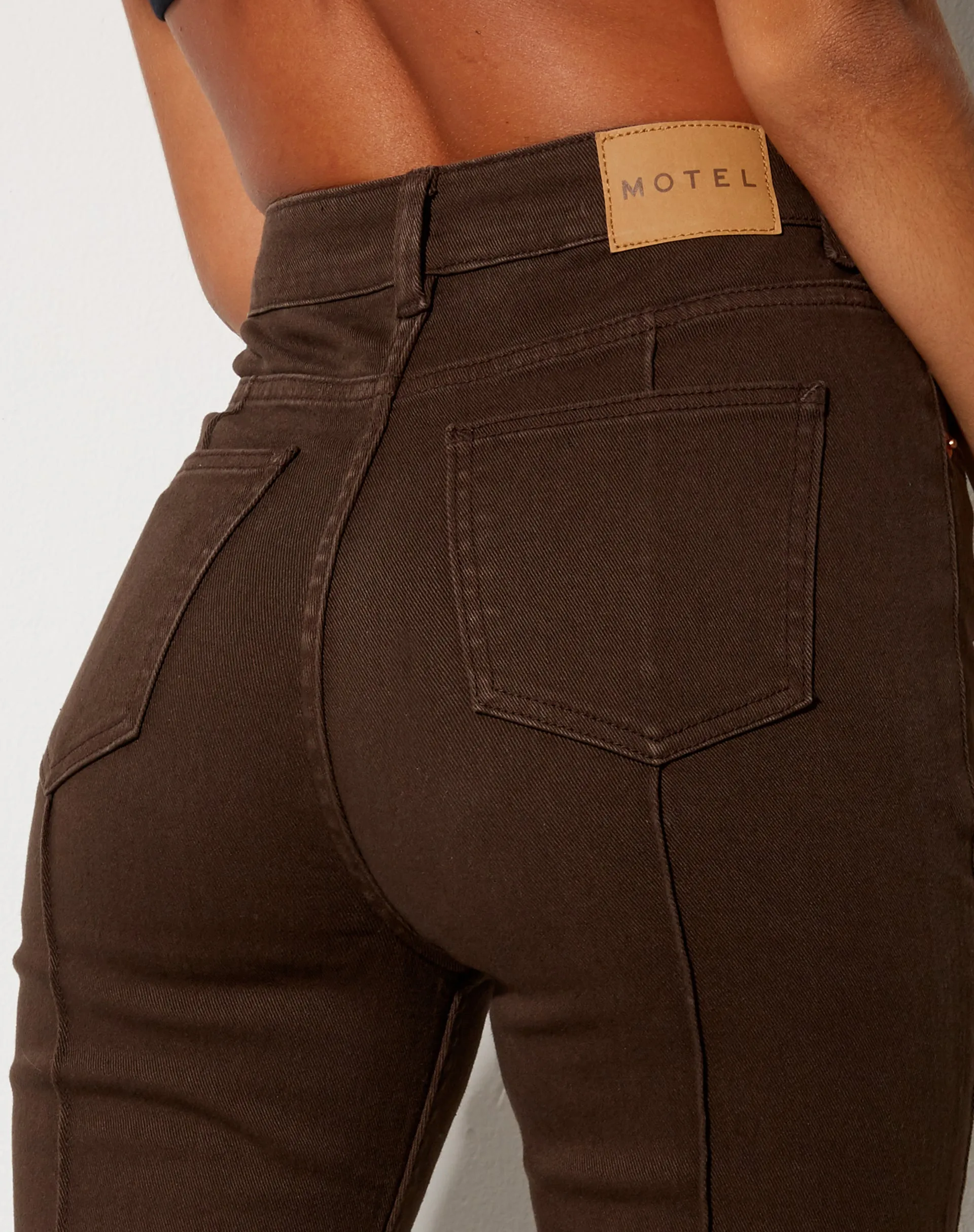 Seam Bootleg Jeans in Bitter Chocolate