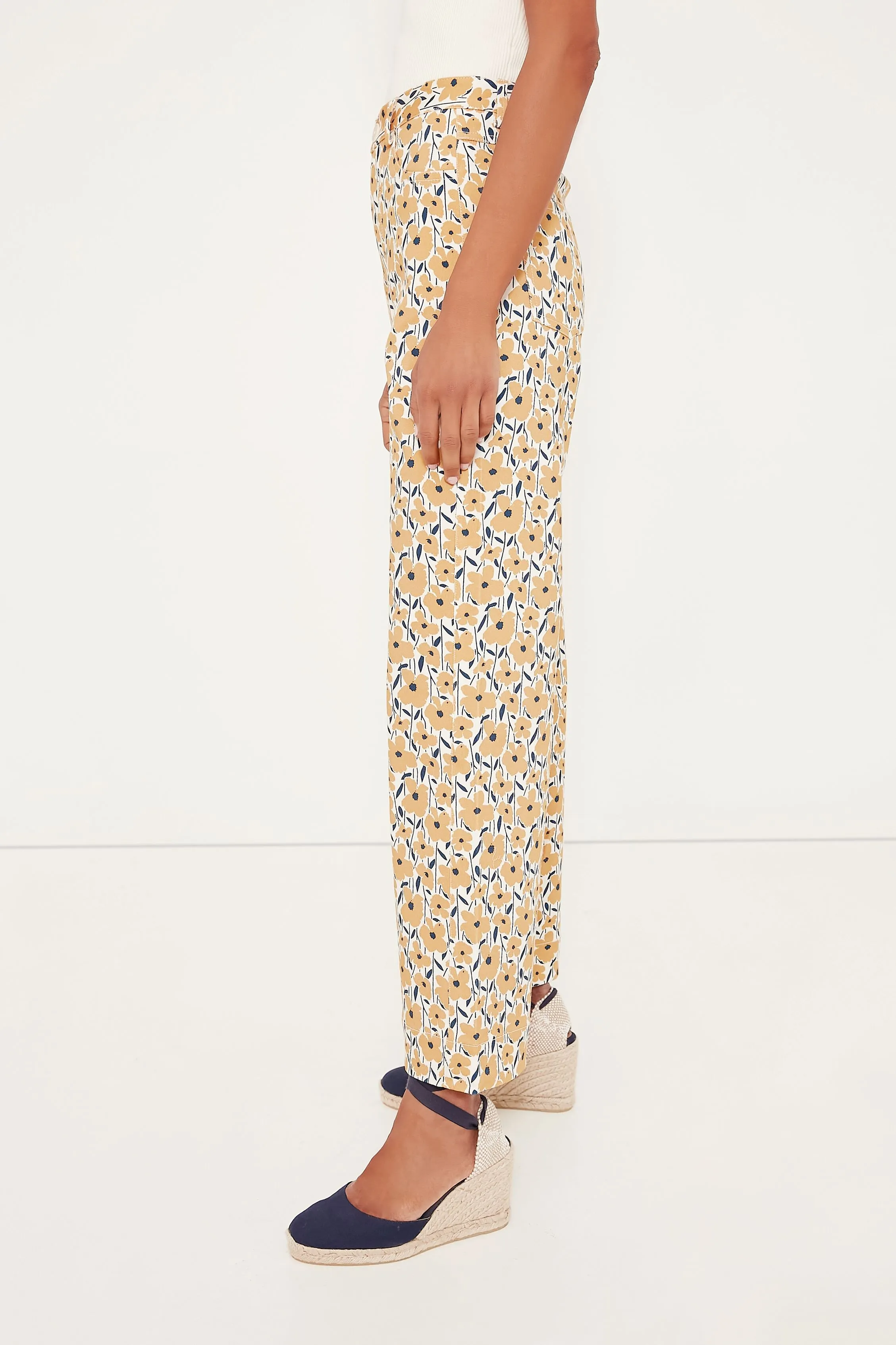 Sharon's Flowers Gold Everyday Pant