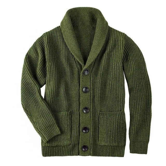 Shawl Collar Pocket Cardigan