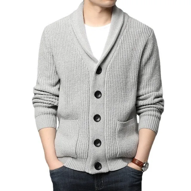 Shawl Collar Pocket Cardigan