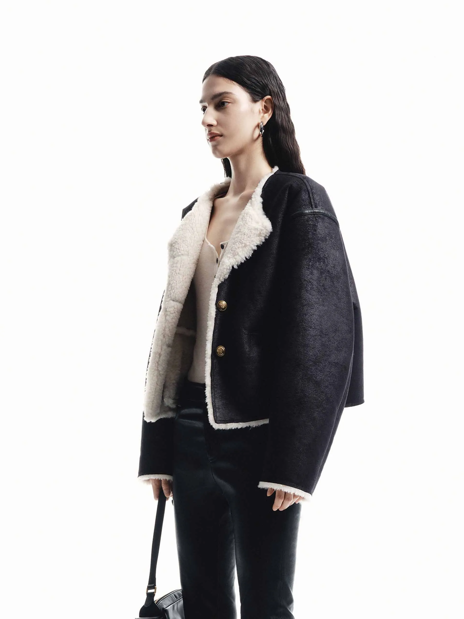 Shearling Cropped Jacket