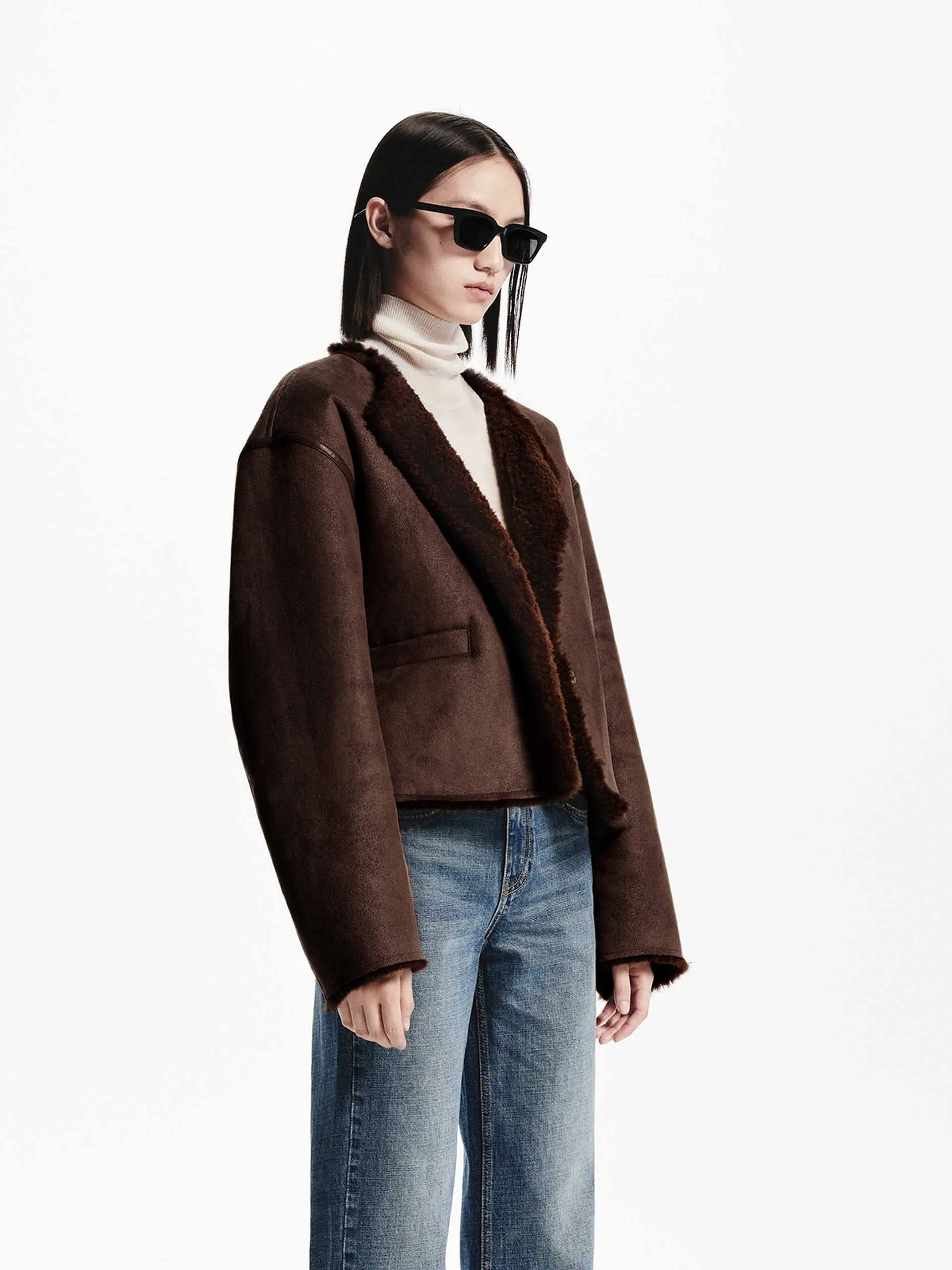 Shearling Cropped Jacket