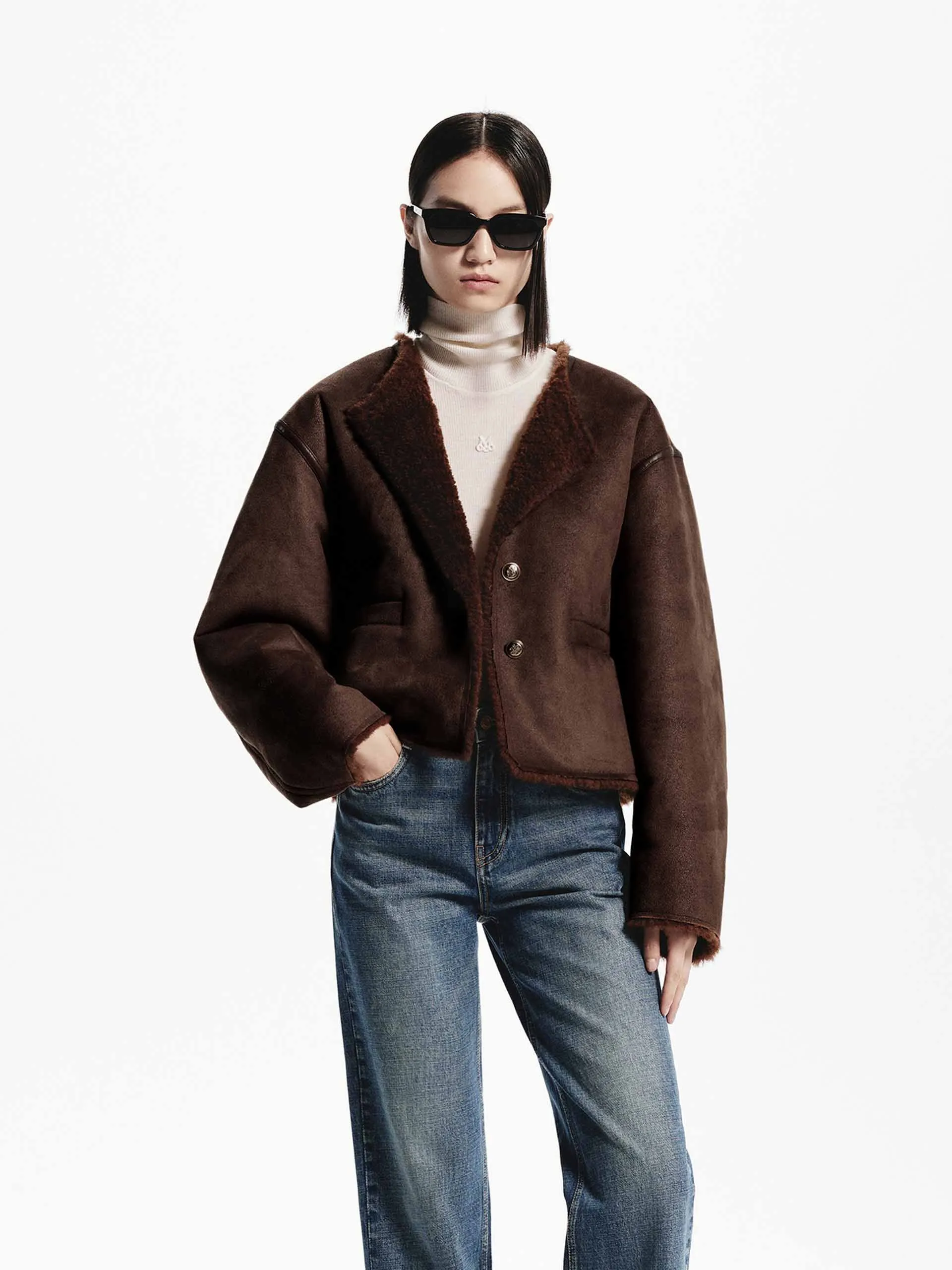 Shearling Cropped Jacket