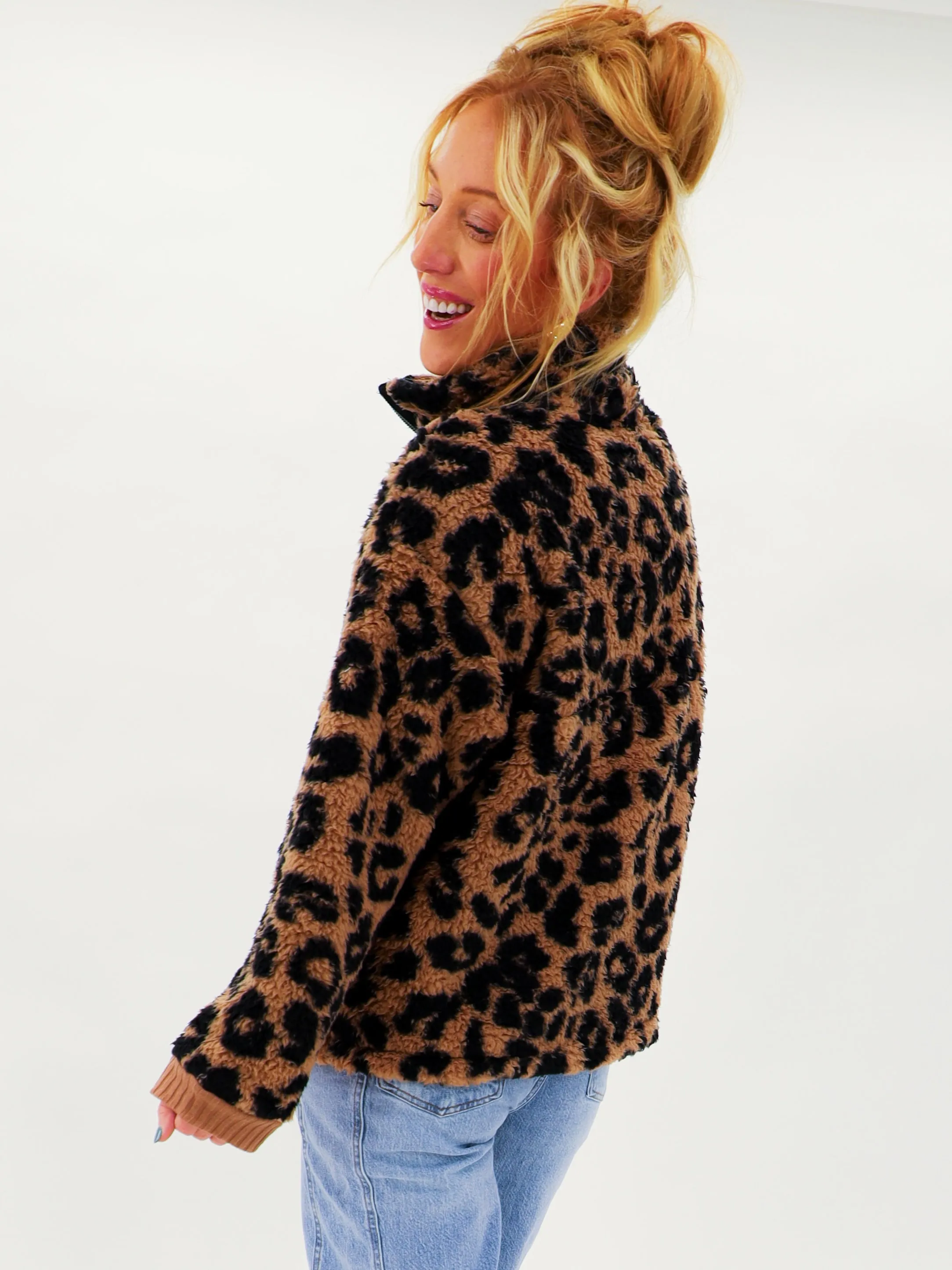 Shelly's Sherpa Leopard Fleece