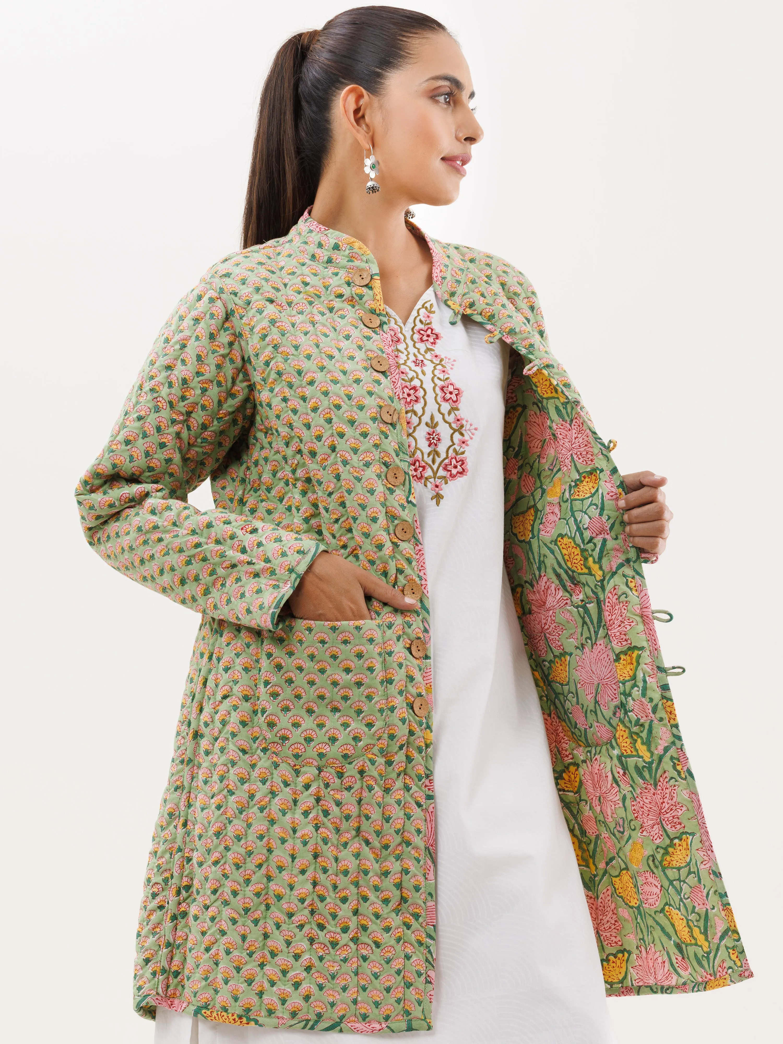 Shishir Juhi Quilted Reversible Jacket