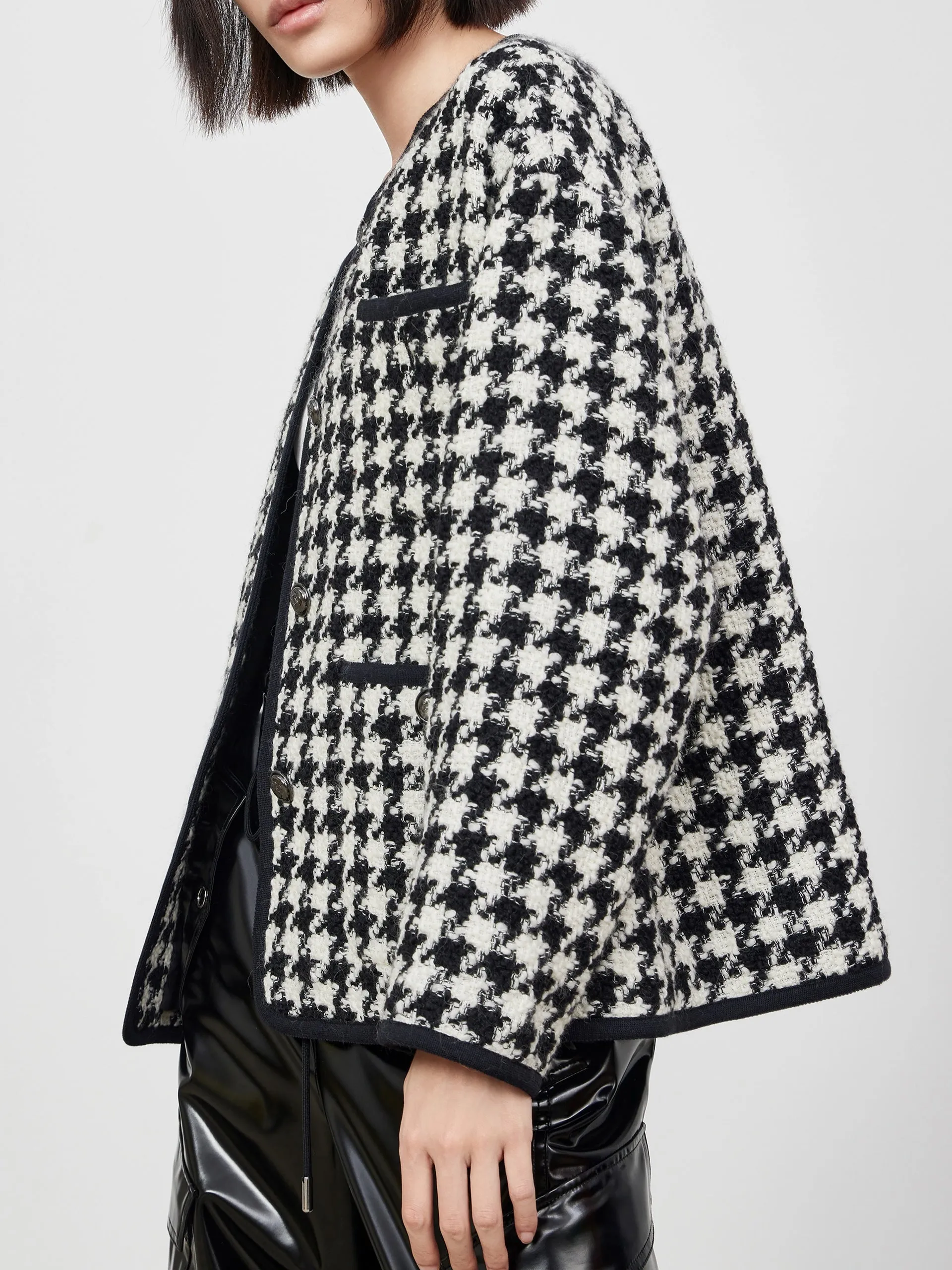 Short Houndstooth Coat