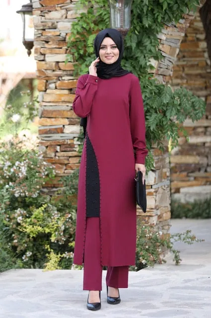 Side Split Abaya Style Suit