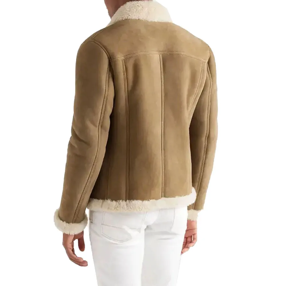 Slim-Fit Shearling Jacket Mens