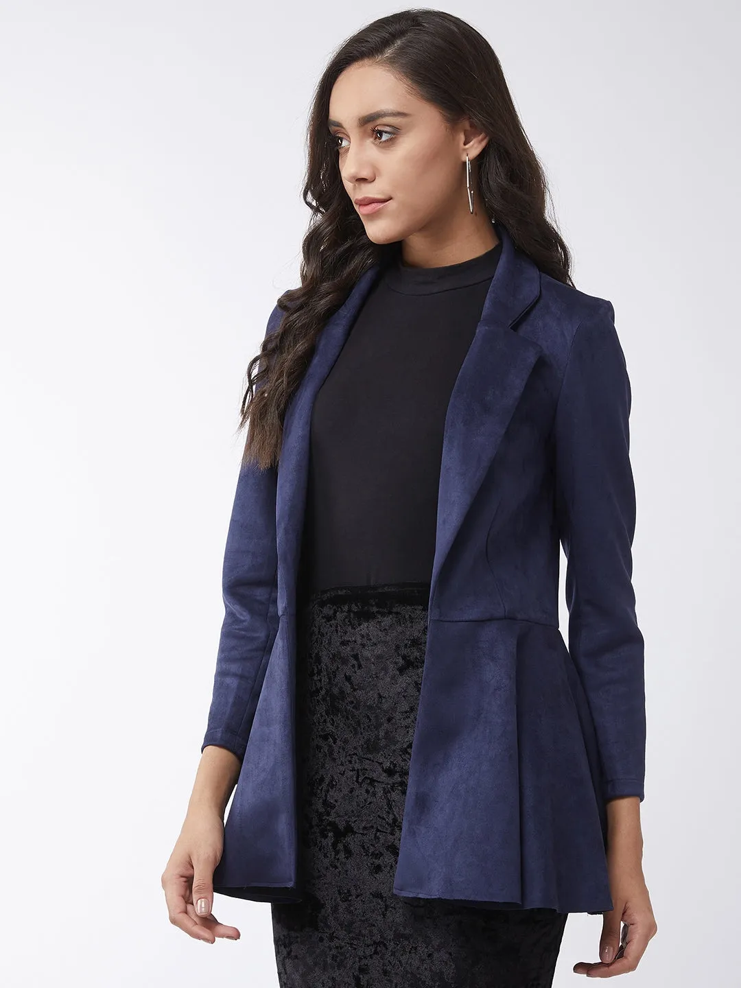 Solid Peplum Blazer