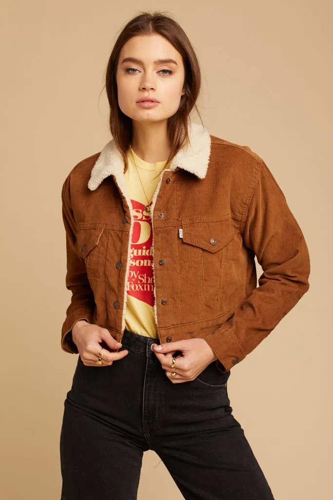 Spanish Tobacco Crop Cord Sherpa Jacket