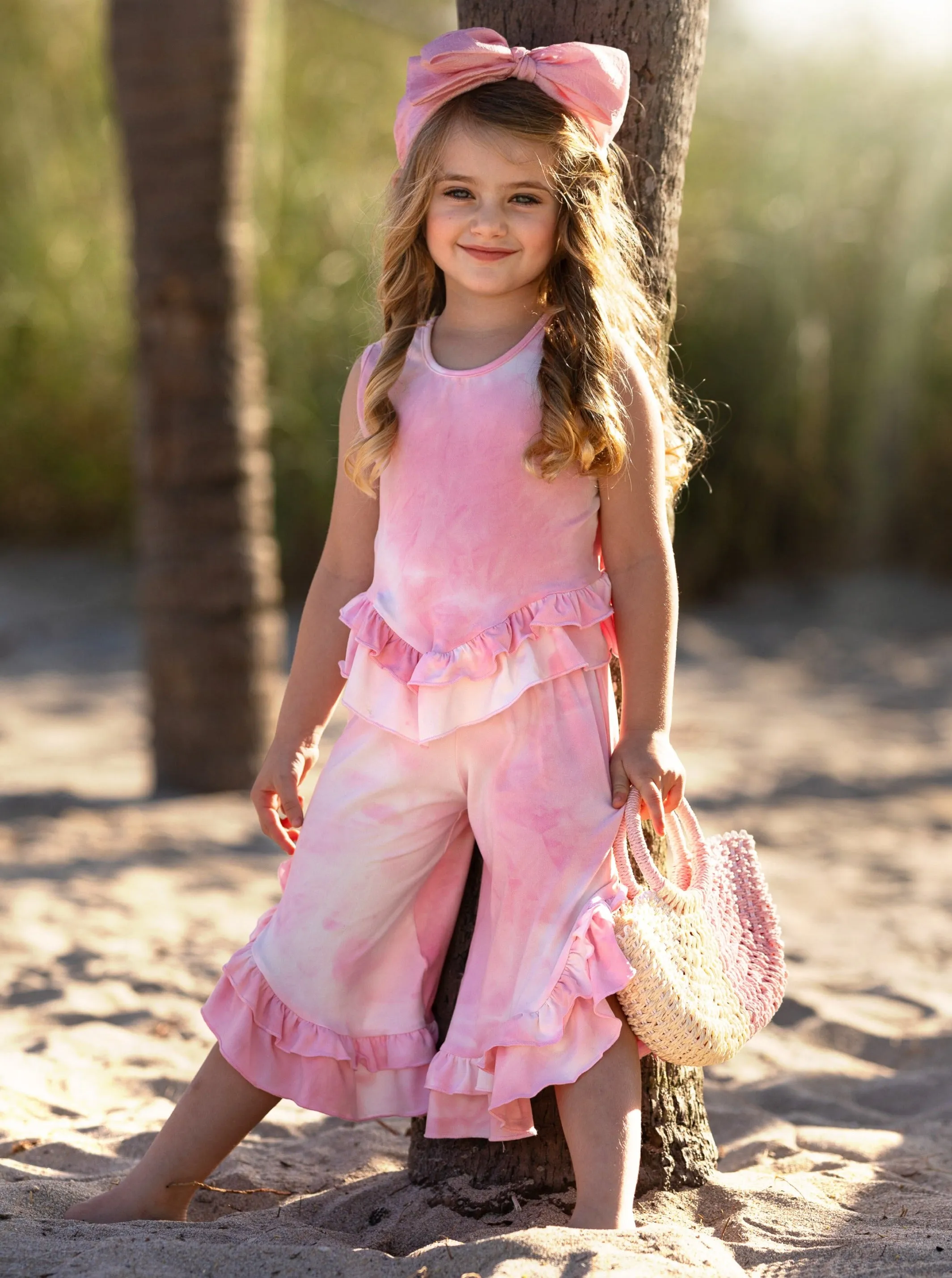 Sweet Possibilities Tie Dye Ruffle Pants Set