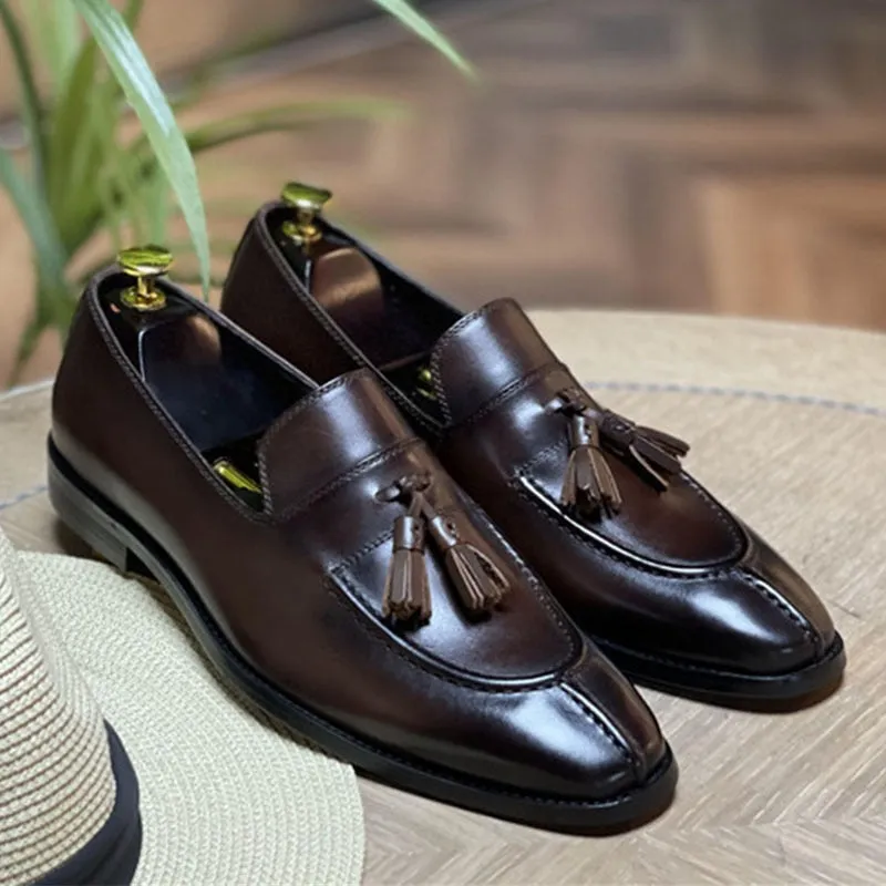 TasselLux Exotic Leather Oxford Dress Loafers