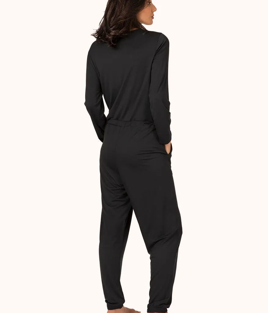 The All-Day Crew Jumpsuit: Jet Black